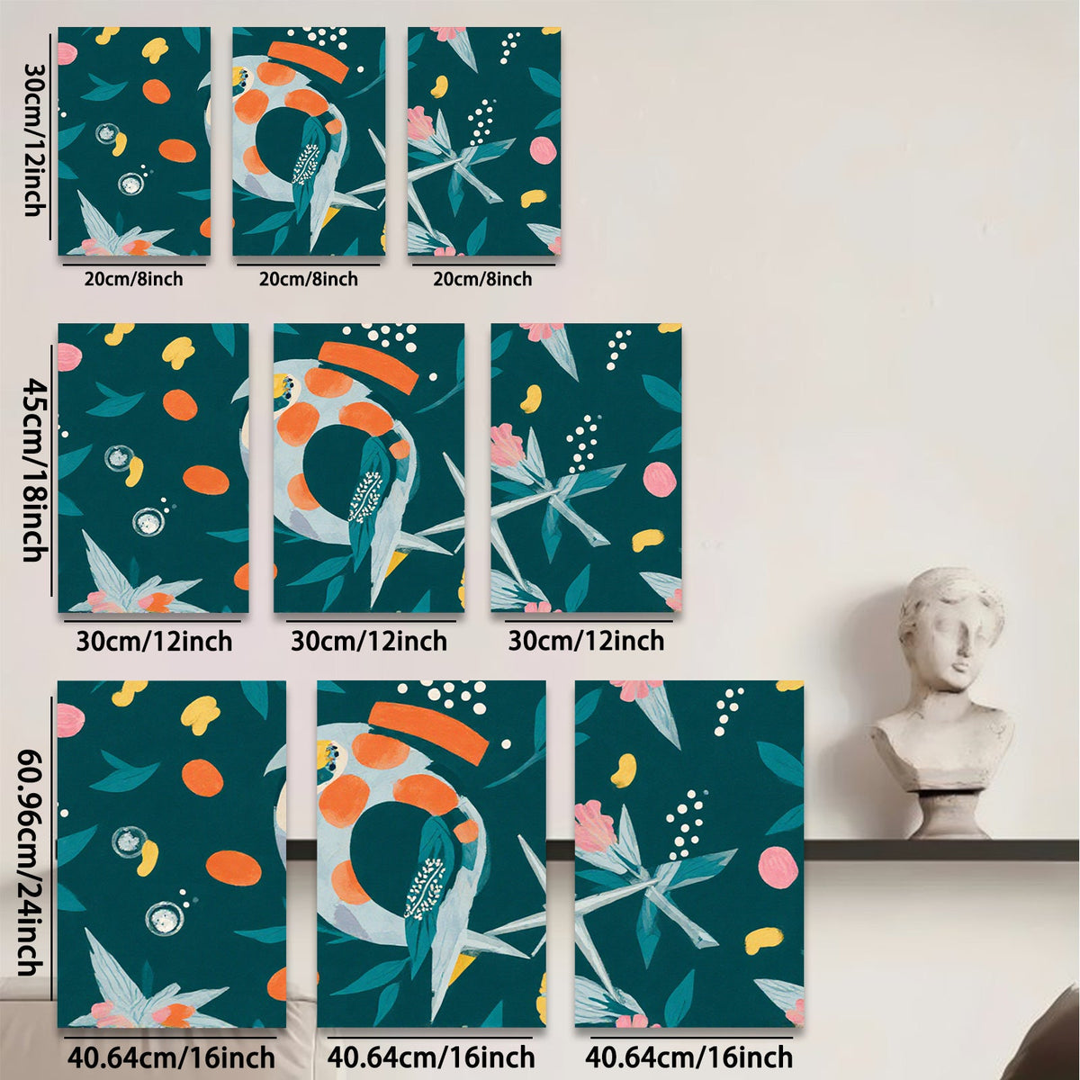 2D flat 1pc whimsical citrus botanical wall art for living room bedroom gallery wrapped canvas modern farmhouse decor cozy vibes