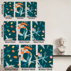 2D flat 1pc whimsical citrus botanical wall art for living room bedroom gallery wrapped canvas modern farmhouse decor cozy vibes