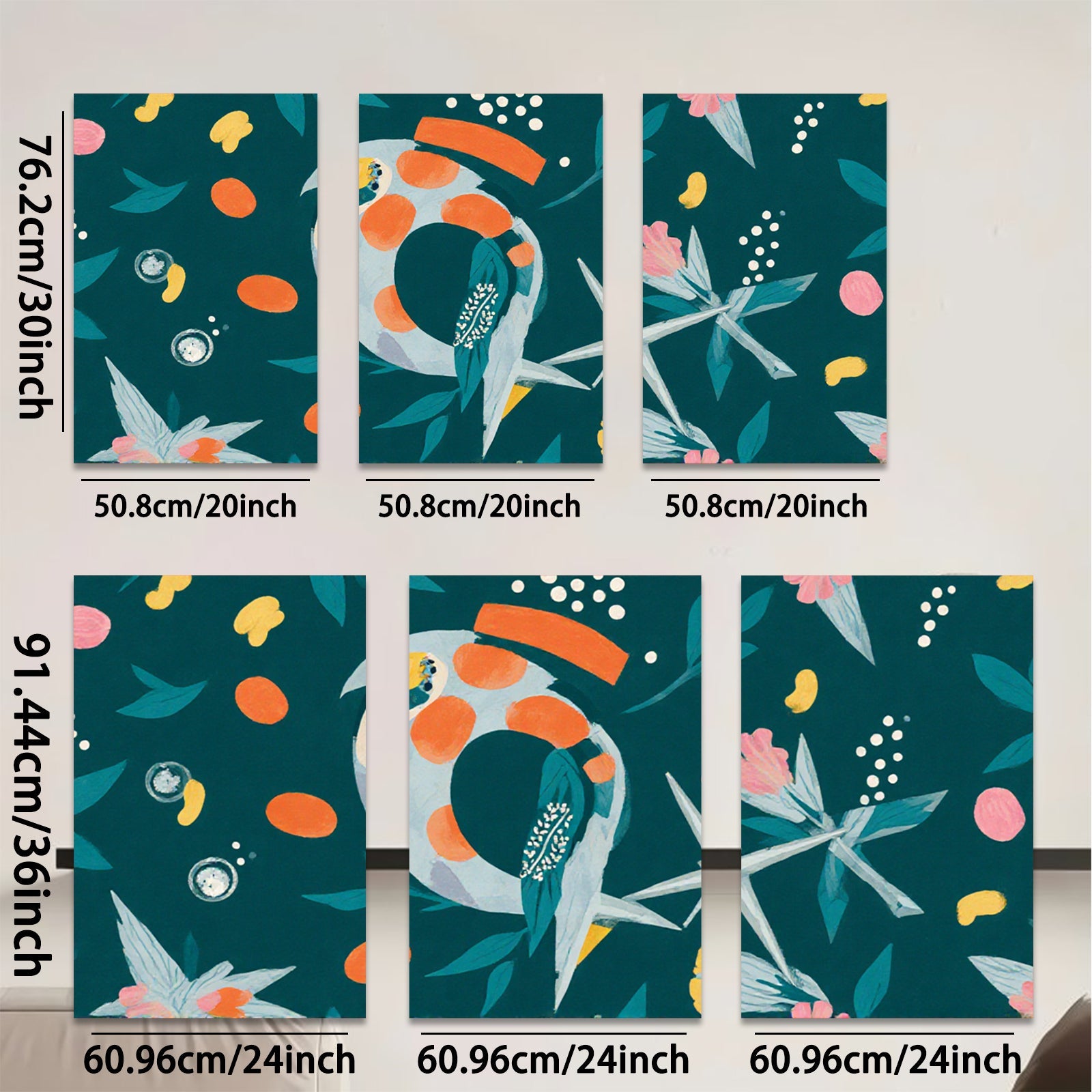 2D flat 1pc whimsical citrus botanical wall art for living room bedroom gallery wrapped canvas modern farmhouse decor cozy vibes