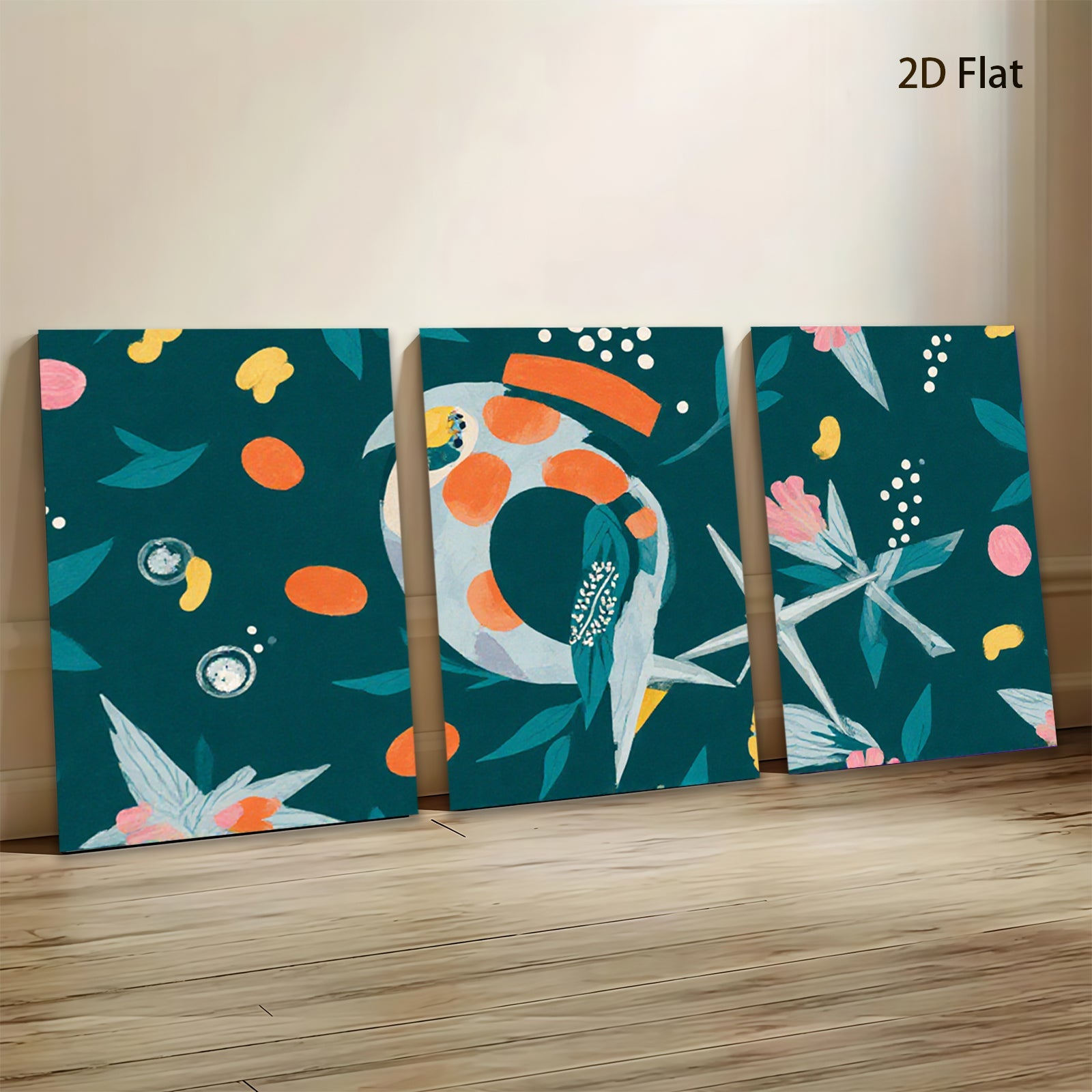 2D flat 1pc whimsical citrus botanical wall art for living room bedroom gallery wrapped canvas modern farmhouse decor cozy vibes