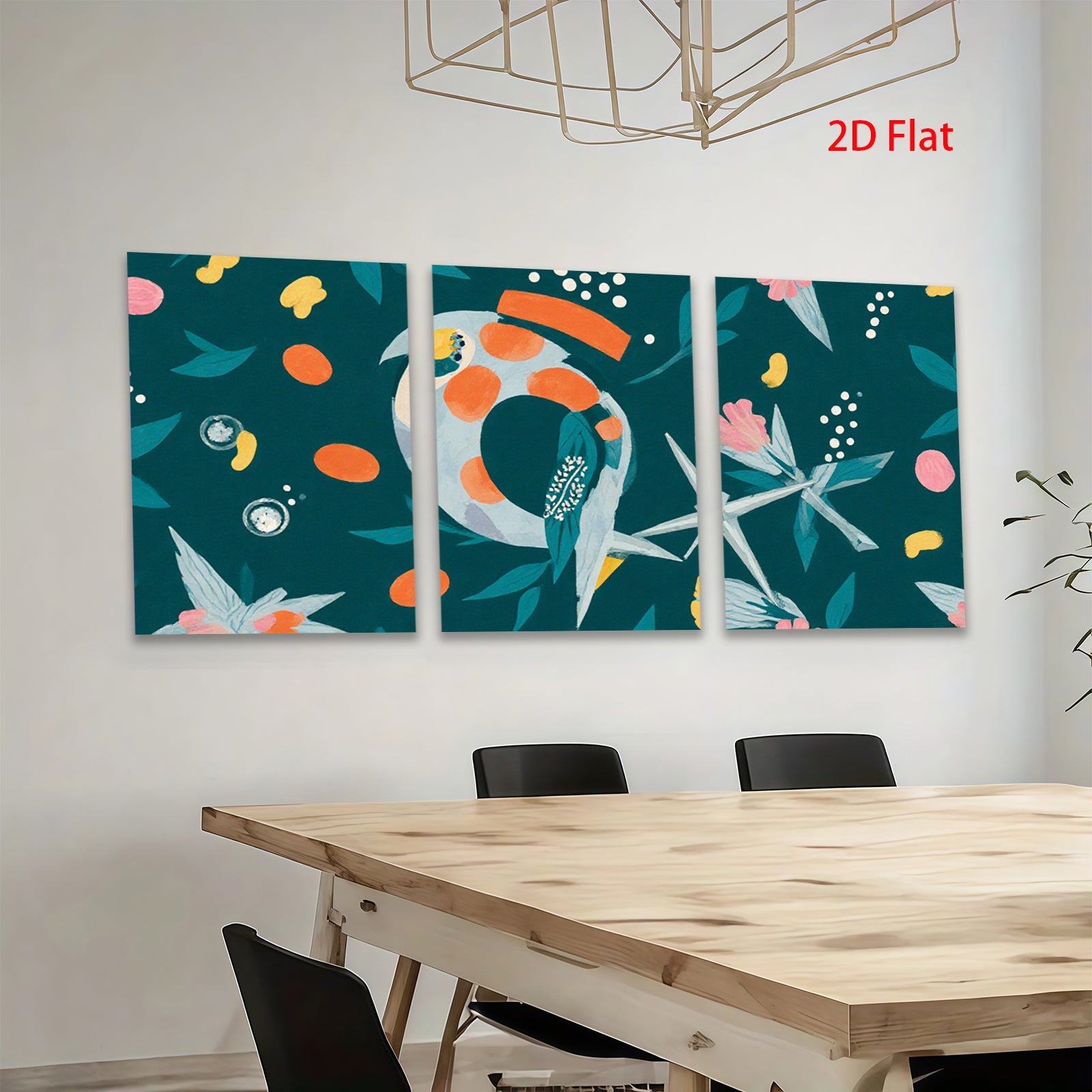 2D flat 1pc whimsical citrus botanical wall art for living room bedroom gallery wrapped canvas modern farmhouse decor cozy vibes