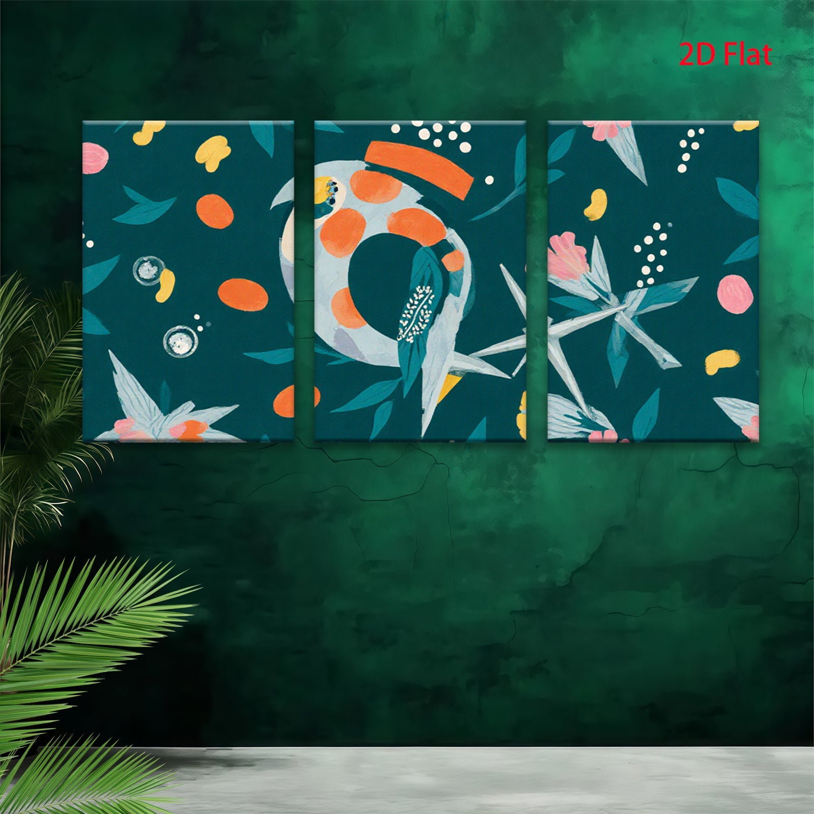 2D flat 1pc whimsical citrus botanical wall art for living room bedroom gallery wrapped canvas modern farmhouse decor cozy vibes