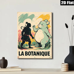 2D flat 1pc whimsical clash giant meets fluffy bear nursery playroom gallery wall art modern farmhouse decor statement piece