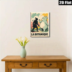2D flat 1pc whimsical clash giant meets fluffy bear nursery playroom gallery wall art modern farmhouse decor statement piece