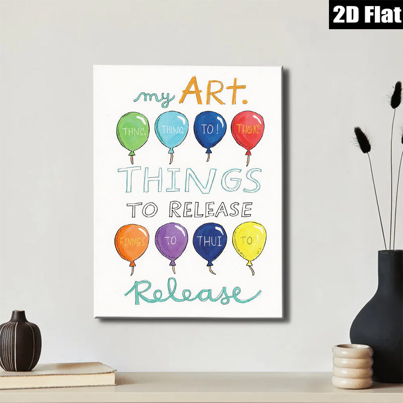 2D flat 1pc whimsical colorful balloon art print kids room nursery decor playroom wall hanging modern farmhouse style inspirational gift ideas