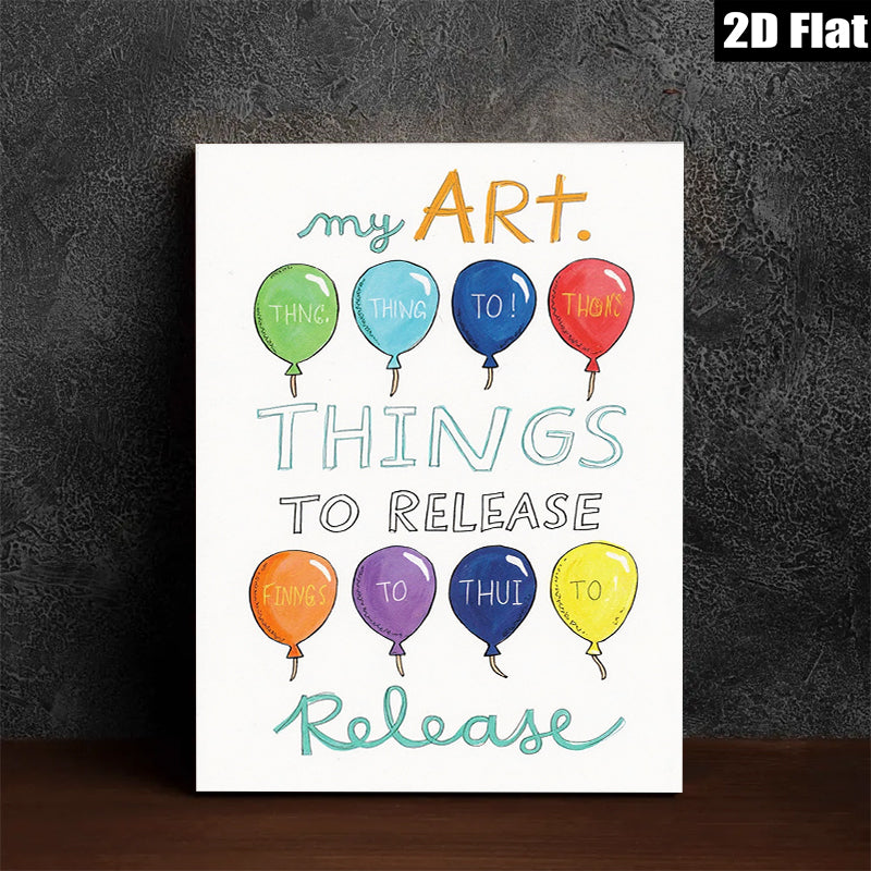 2D flat 1pc whimsical colorful balloon art print kids room nursery decor playroom wall hanging modern farmhouse style inspirational gift ideas