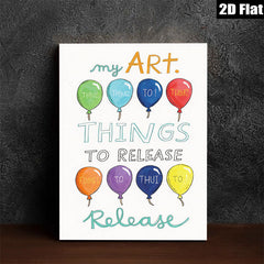 2D flat 1pc whimsical colorful balloon art print kids room nursery decor playroom wall hanging modern farmhouse style inspirational gift ideas