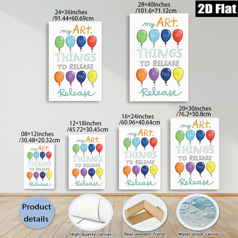 2D flat 1pc whimsical colorful balloon art print kids room nursery decor playroom wall hanging modern farmhouse style inspirational gift ideas