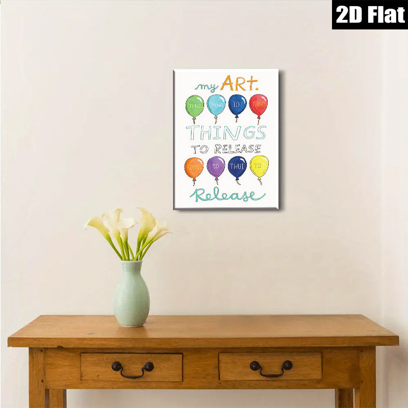 2D flat 1pc whimsical colorful balloon art print kids room nursery decor playroom wall hanging modern farmhouse style inspirational gift ideas