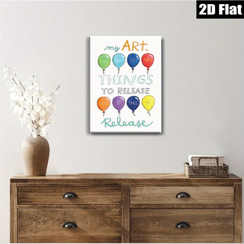 2D flat 1pc whimsical colorful balloon art print kids room nursery decor playroom wall hanging modern farmhouse style inspirational gift ideas