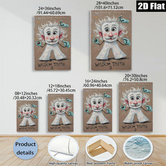 2D flat 1pc whimsical dentist pulls tooth colorful wall art home office decor modern farmhouse style gallery wrapped canvas prints