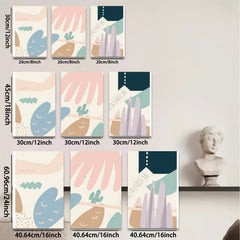 2D flat 1pc whimsical desert landscape botanical wall art prints for living room bedroom gallery wrapped canvas modern farmhouse decor minimalist aesthetic