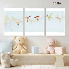 2D flat 1pc whimsical floral bloom painting delicate botanical wall art for living room bedroom gallery wrapped canvas modern farmhouse decor trending now