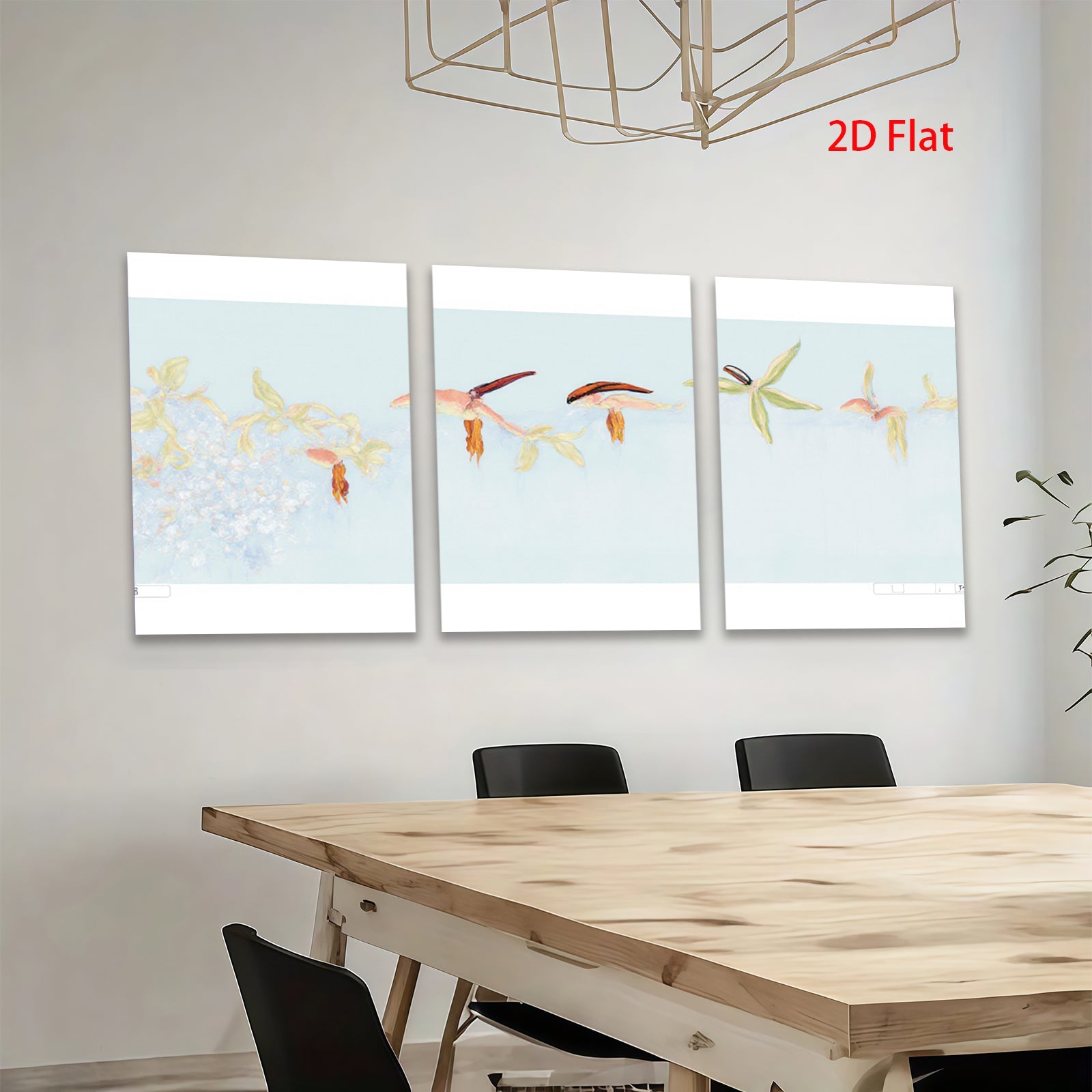 2D flat 1pc whimsical floral bloom painting delicate botanical wall art for living room bedroom gallery wrapped canvas modern farmhouse decor trending now