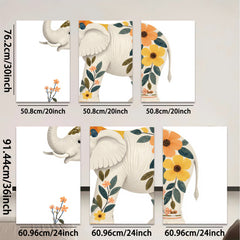 2D flat 1pc whimsical floral elephant nursery wall art bedroom decor farmhouse style living room canvas prints modern minimalist aesthetic