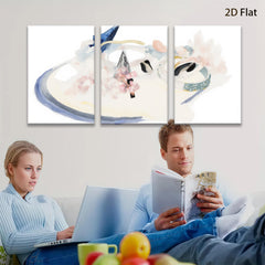 2D flat 1pc whimsical floral still life modern art canvas wall decor living room bedroom office farmhouse style gallery wrapped