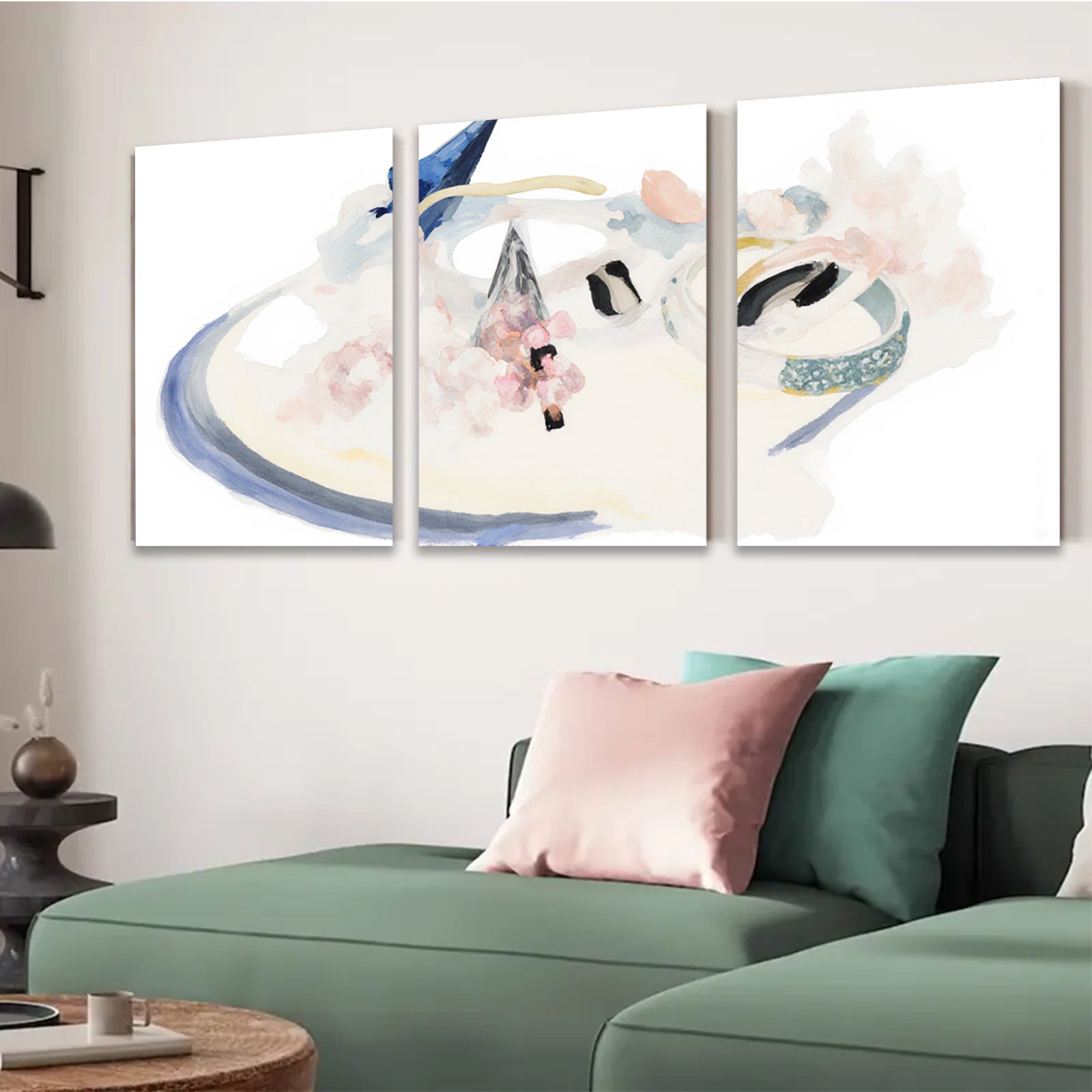 2D flat 1pc whimsical floral still life modern art canvas wall decor living room bedroom office farmhouse style gallery wrapped