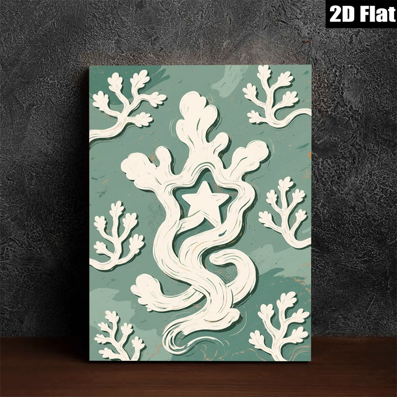 2D flat 1pc whimsical floral vine design farmhouse wall art decor living room bedroom gallery wrapped canvas prints modern minimalist aesthetic statement piece cozy vibes trending now