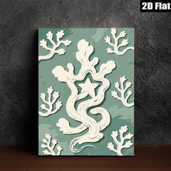 2D flat 1pc whimsical floral vine design farmhouse wall art decor living room bedroom gallery wrapped canvas prints modern minimalist aesthetic statement piece cozy vibes trending now
