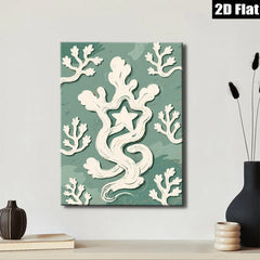 2D flat 1pc whimsical floral vine design farmhouse wall art decor living room bedroom gallery wrapped canvas prints modern minimalist aesthetic statement piece cozy vibes trending now