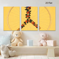 2D flat 1pc whimsical folk art floral branch painting for gallery wall bedroom living room modern farmhouse aesthetic