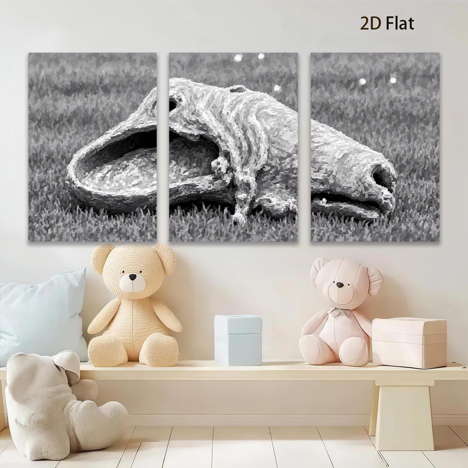 2D flat 1pc whimsical frog portrait garden decor farmhouse wall art living room bedroom gallery wrapped canvas print modern aesthetic statement piece