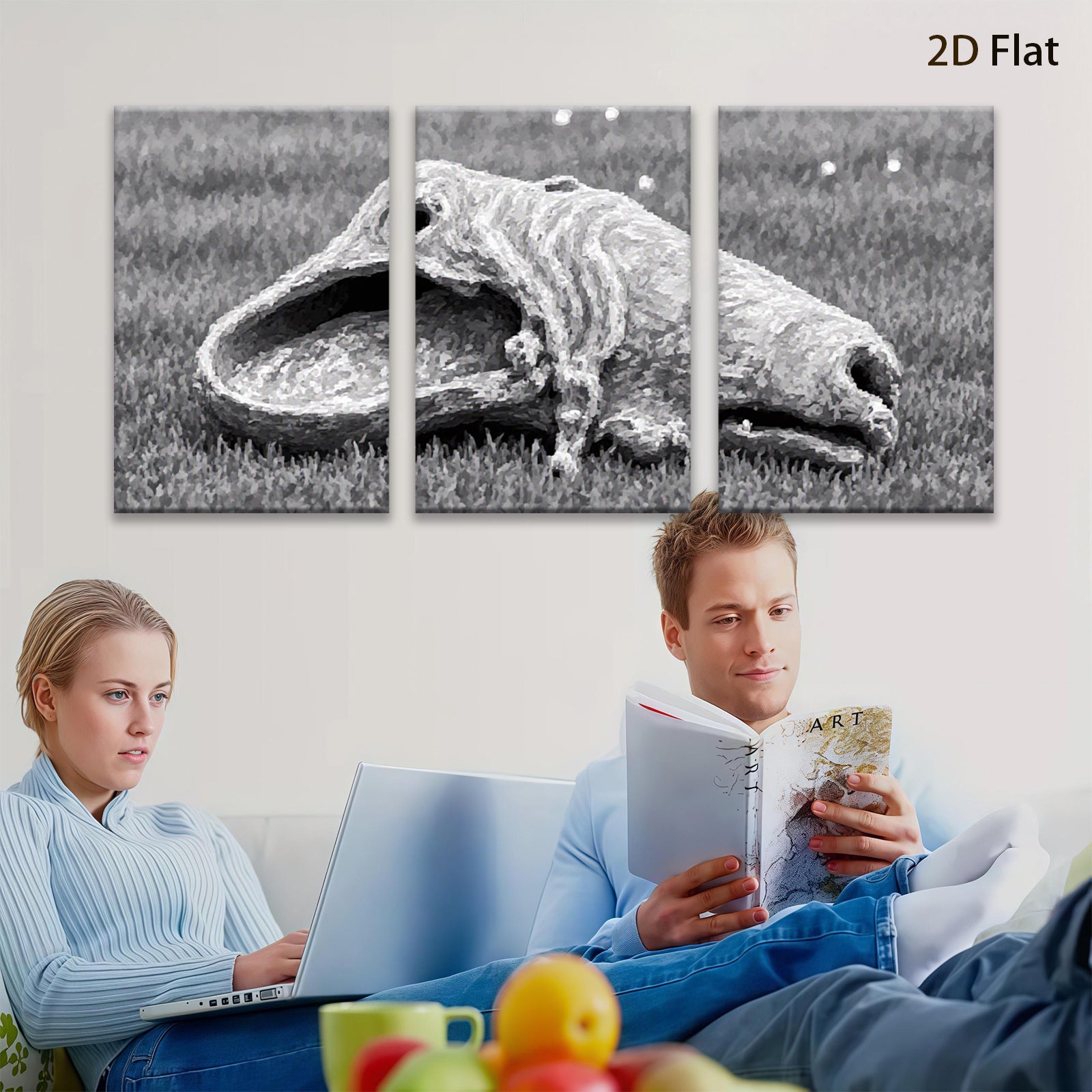 2D flat 1pc whimsical frog portrait garden decor farmhouse wall art living room bedroom gallery wrapped canvas print modern aesthetic statement piece