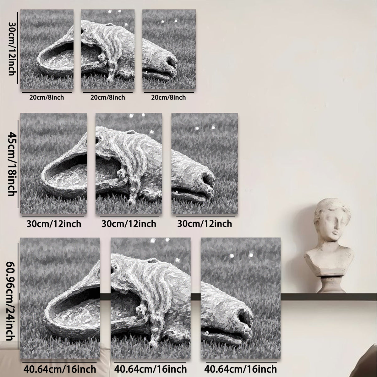 2D flat 1pc whimsical frog portrait garden decor farmhouse wall art living room bedroom gallery wrapped canvas print modern aesthetic statement piece