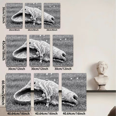2D flat 1pc whimsical frog portrait garden decor farmhouse wall art living room bedroom gallery wrapped canvas print modern aesthetic statement piece