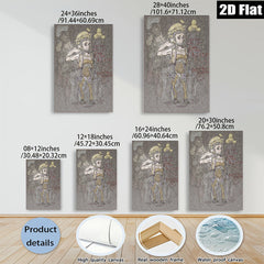 2D flat 1pc whimsical girl sketch portrait modern farmhouse wall art bedroom living room decor gallery wrapped canvas prints farmhouse style