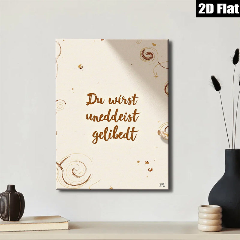2D flat 1pc whimsical gold swirls abstract wall art modern farmhouse living room bedroom decor gallery wrapped canvas prints ready to hang inspiring gift
