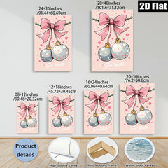 2D flat 1pc whimsical holiday ornaments painting festive Christmas wall art decor bedroom living room farmhouse style modern gallery wrapped canvas prints