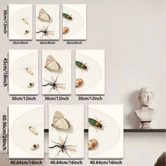 2D flat 1pc whimsical insect study botanical wall decor farmhouse living room gallery wrapped canvas print modern art