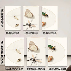 2D flat 1pc whimsical insect study botanical wall decor farmhouse living room gallery wrapped canvas print modern art