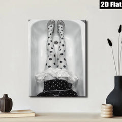2D flat 1pc whimsical legs bathtub scene modern farmhouse wall art bedroom decor living room prints gallery wrapped canvas beautiful cozy minimalist