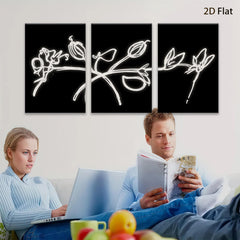 2D flat 1pc whimsical line art botanical sketch minimalist wall d��cor living room bedroom gallery wrapped canvas print farmhouse style modern art