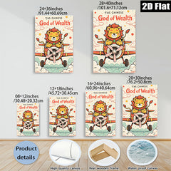2D flat 1pc whimsical lion pilot artwork vibrant nursery playroom decor bedroom wall art farmhouse style inspirational gift modern canvas print cozy home decoration