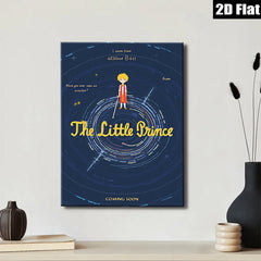 2D flat 1pc whimsical little prince starry night sky wall decor for bedroom living room nursery modern farmhouse aesthetic gallery wrapped canvas prints
