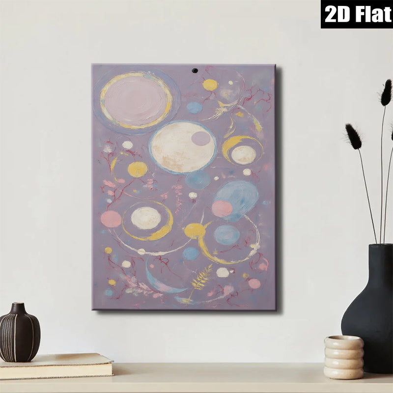 2D flat 1pc whimsical pastel celestial orbs abstract wall art for living room bedroom modern farmhouse gallery wrapped canvas prints