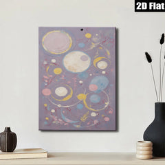 2D flat 1pc whimsical pastel celestial orbs abstract wall art for living room bedroom modern farmhouse gallery wrapped canvas prints