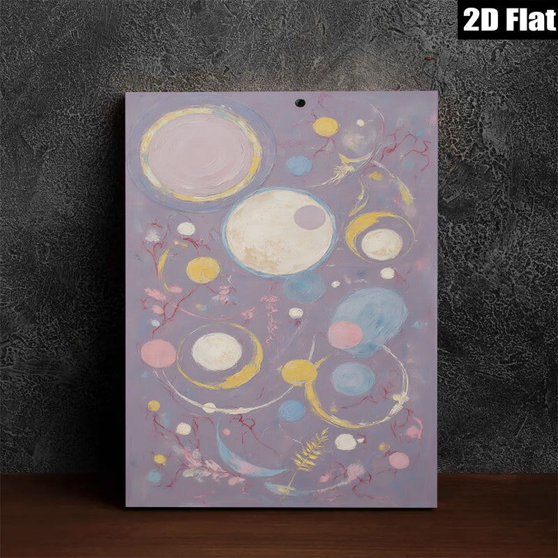 2D flat 1pc whimsical pastel celestial orbs abstract wall art for living room bedroom modern farmhouse gallery wrapped canvas prints