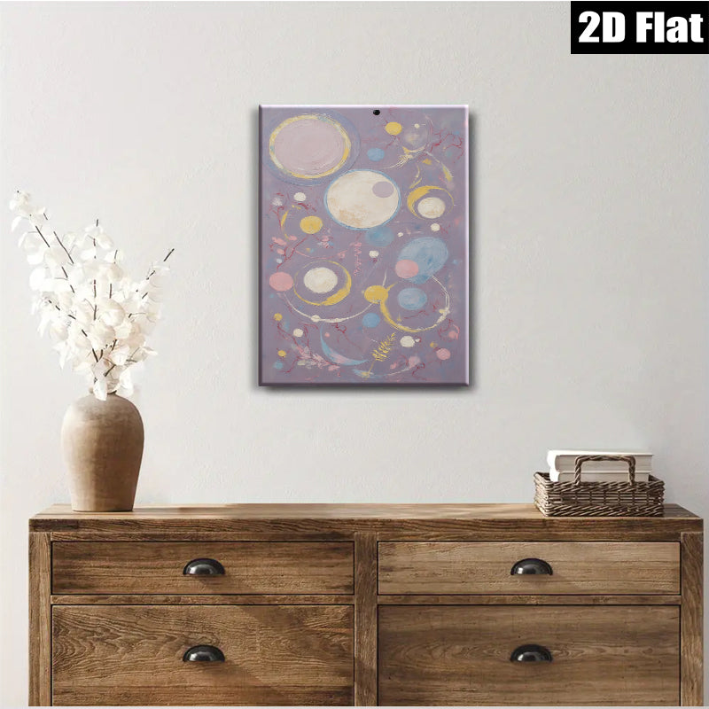 2D flat 1pc whimsical pastel celestial orbs abstract wall art for living room bedroom modern farmhouse gallery wrapped canvas prints