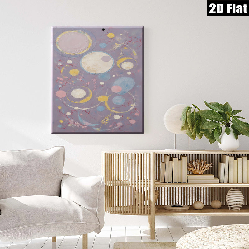 2D flat 1pc whimsical pastel celestial orbs abstract wall art for living room bedroom modern farmhouse gallery wrapped canvas prints