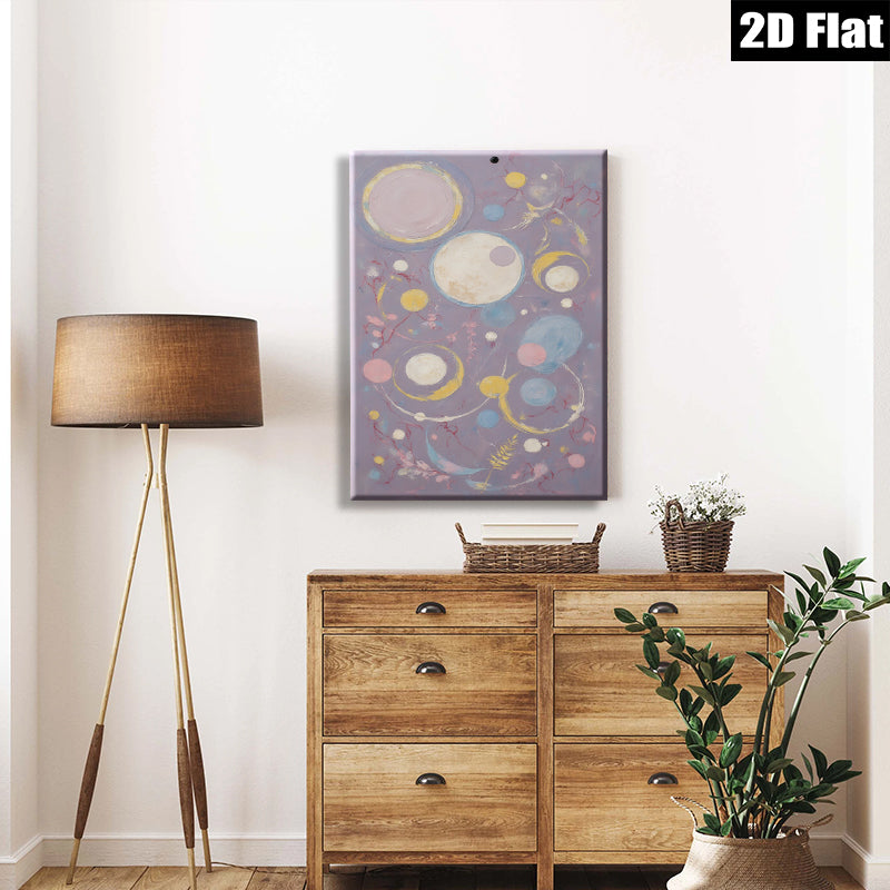 2D flat 1pc whimsical pastel celestial orbs abstract wall art for living room bedroom modern farmhouse gallery wrapped canvas prints