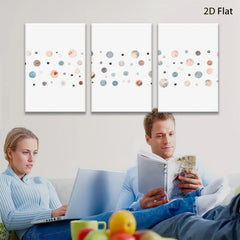 2D flat 1pc whimsical pastel dots abstract wall art modern farmhouse living room bedroom decor gallery wrapped canvas prints botanical nature inspired cozy vibes