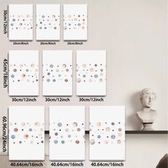 2D flat 1pc whimsical pastel dots abstract wall art modern farmhouse living room bedroom decor gallery wrapped canvas prints botanical nature inspired cozy vibes