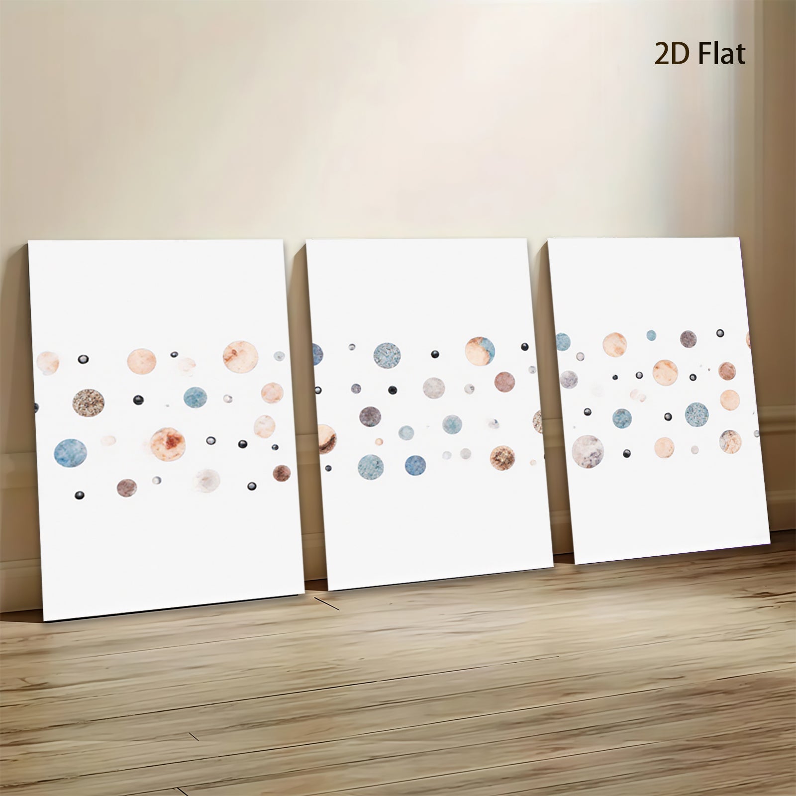 2D flat 1pc whimsical pastel dots abstract wall art modern farmhouse living room bedroom decor gallery wrapped canvas prints botanical nature inspired cozy vibes