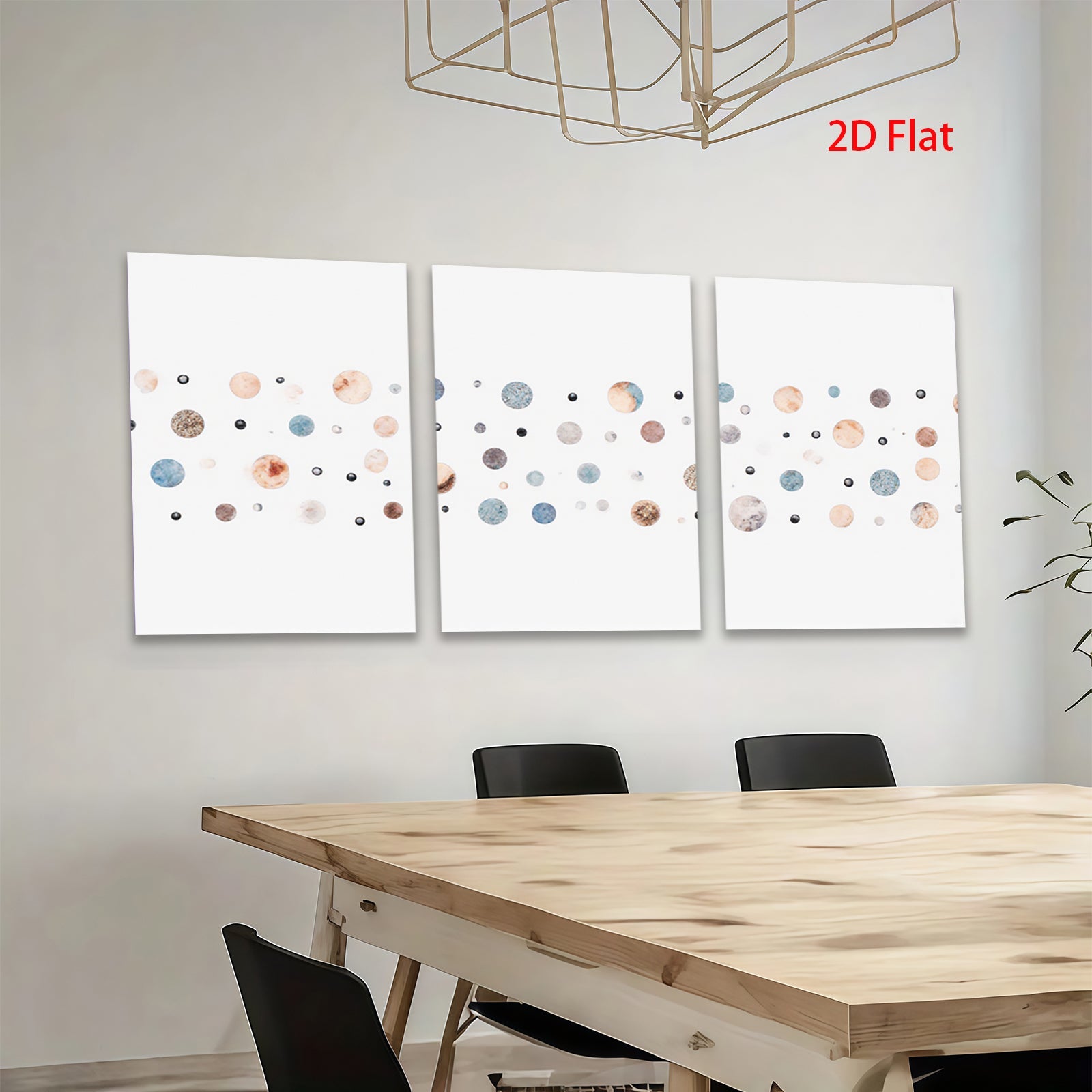 2D flat 1pc whimsical pastel dots abstract wall art modern farmhouse living room bedroom decor gallery wrapped canvas prints botanical nature inspired cozy vibes