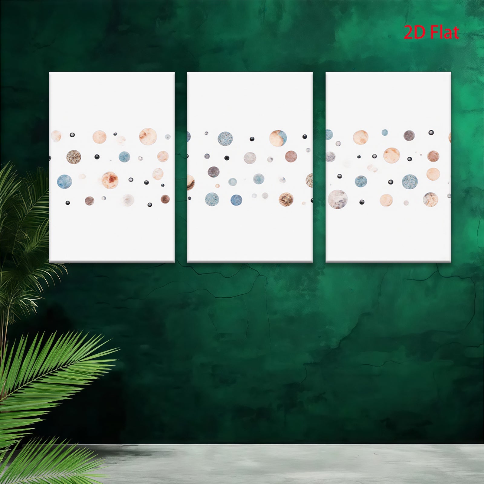 2D flat 1pc whimsical pastel dots abstract wall art modern farmhouse living room bedroom decor gallery wrapped canvas prints botanical nature inspired cozy vibes