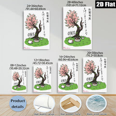 2D flat 1pc whimsical pig bathing under blooming cherry blossom tree wall art for bathroom kids room nursery decor farmhouse style modern minimalist aesthetic